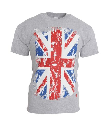 Mens Union Jack Print Short Sleeve T-Shirt (Sport Grey) - UTSHIRT129