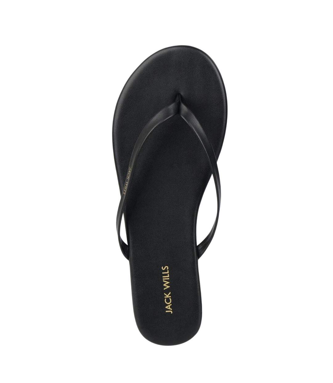 Womens/ladies Synthetic Flat Flip Flops Black Jack Wills-3