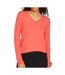 Pull Col V Rose Fluo Femme Vila 69 - 3XL-1