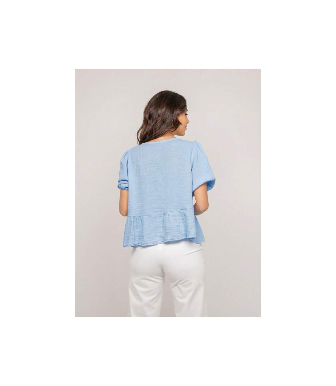Blouse nouée gaze de conton OLERVIE - Dona X Lisa-2
