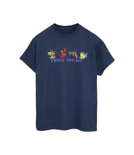 Disney Femme/Les femmes La petite sirène sous la mer - T-shirt boyfriend en coton (Bleu marine) - UTBI31176