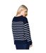 Dorothy Perkins Womens/Ladies Stripe Knitted V Neck Sweater (Navy) - UTDP4634