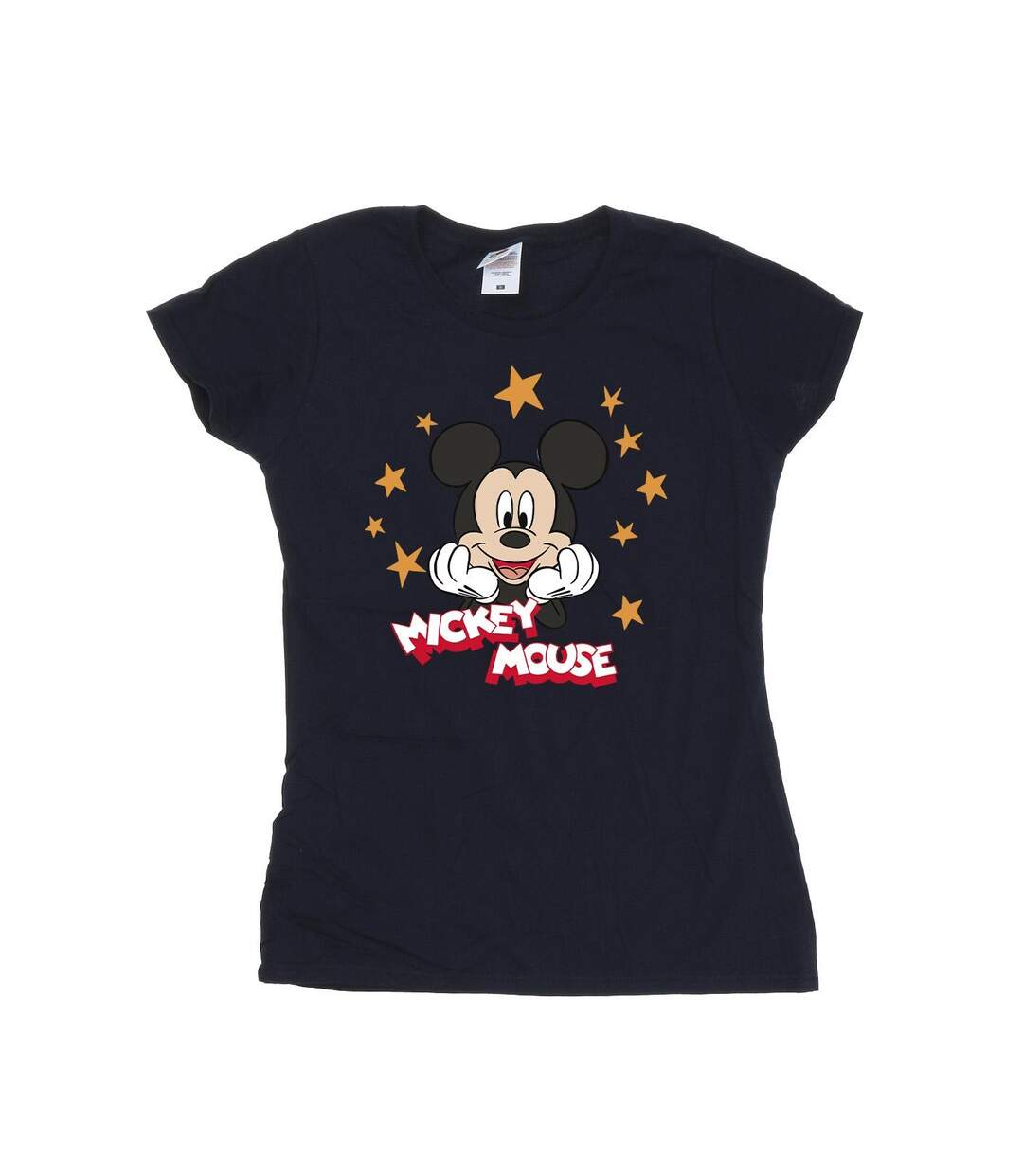 Disney T-shirt en coton avec étoiles Mickey Mouse Femme/Ladies (Bleu marine) - UTBI33576-1