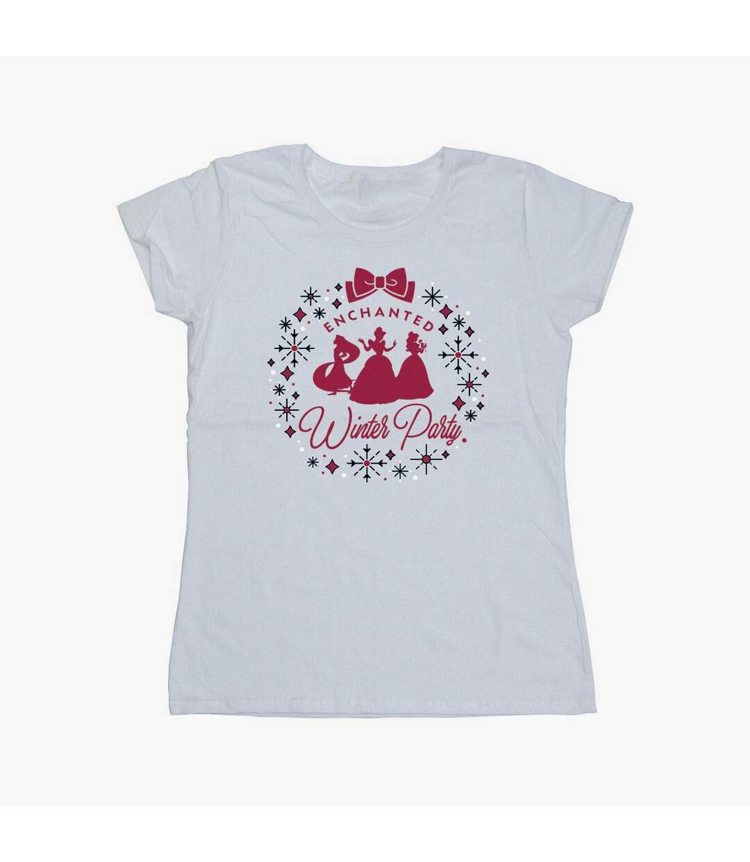 Disney T-shirt en coton Femmes/Dames Princesse fête d'hiver (Blanc) - UTBI37346-1