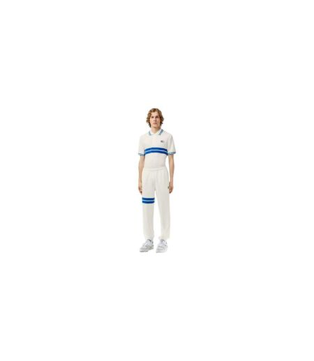 Mens Flocked Straight Cut Sweatpants Cream Lacoste