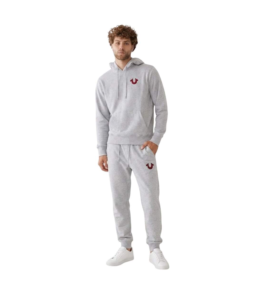 Sweat À Capuche Homme Gris Chiné True Religion-4