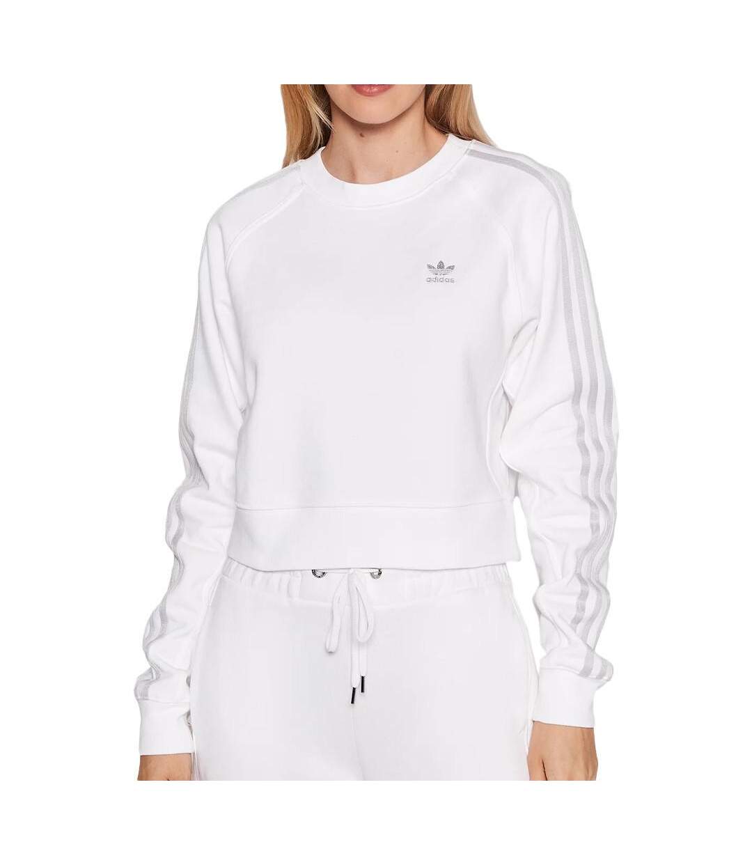 Sweat Crop Blanc Femme Adidas HF7531 - 14A