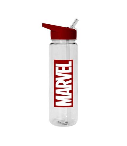 Marvel Logo Plastic Water Bottle (Red/White) (One Size) - UTPM7490