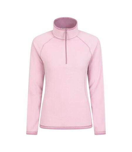 Womens/ladies Montana Half Zip Fleece Top Dark Pink Mountain Warehouse