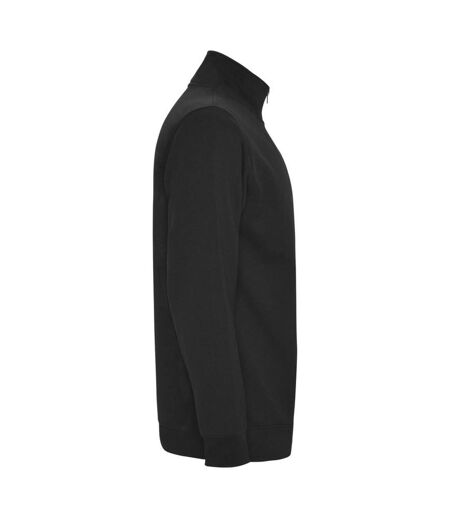 Mens Aneto Quarter Zip Sweatshirt Solid Black Roly