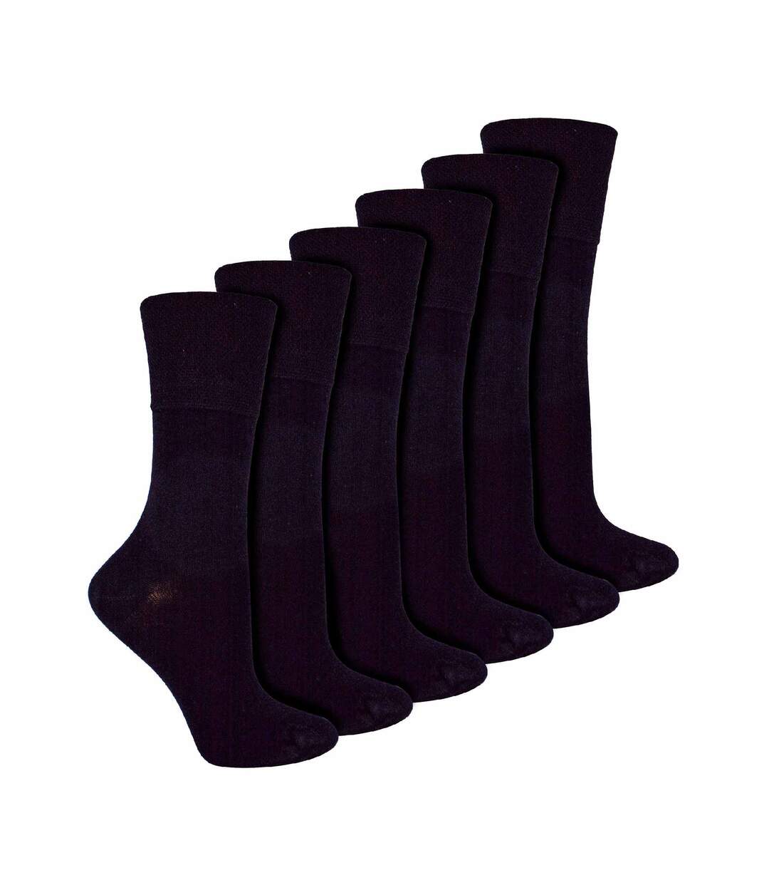 6 Pack Ladies Non Elastic Bamboo Diabetic Socks-1