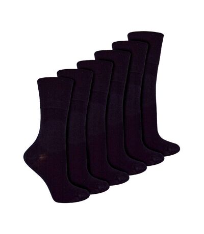 6 Pack Ladies Non Elastic Bamboo Diabetic Socks