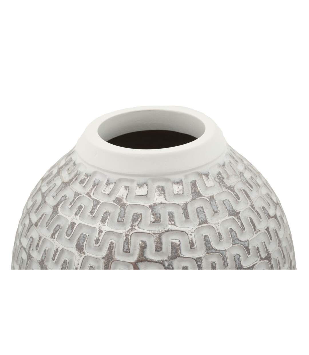 Vase Déco en Résine Wave 34cm Blanc-4