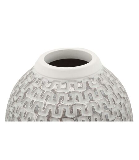 Vase Déco en Résine Wave 34cm Blanc
