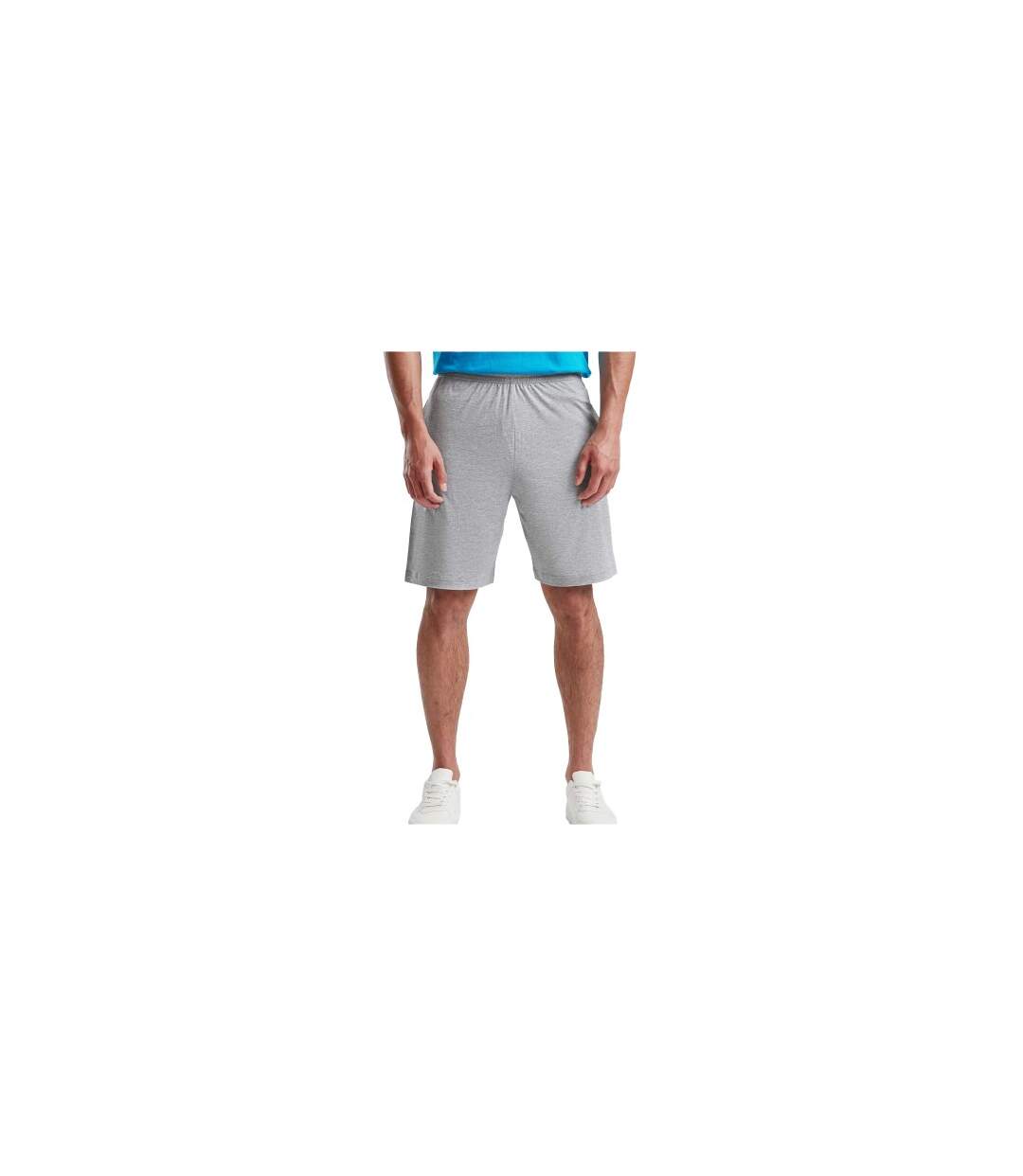 Mens Iconic Jersey Shorts Heather Grey Fruit Of The Loom-2