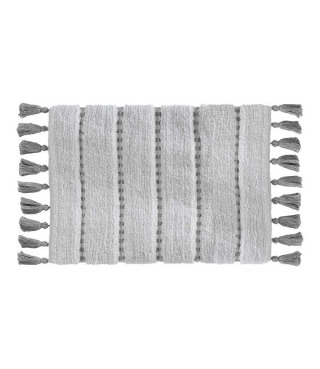 Tapis Salle de Bain Pompons 50x75cm Gris