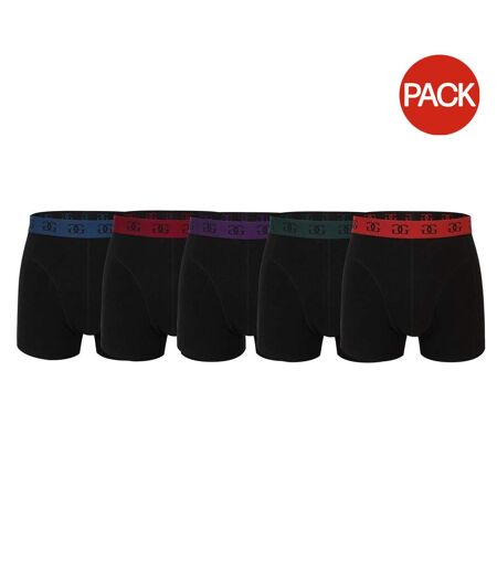 Pack Of 5  Mens Cotton Blend Boxer Shorts  Black Multicoloured Giorgio