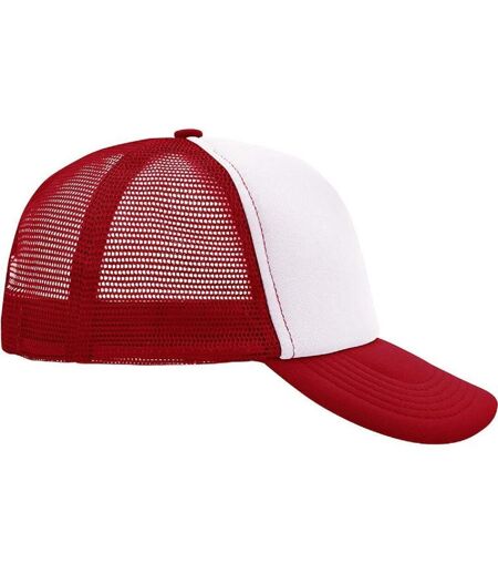 Casquette trucker avec filet style rétro - MB070 - blanc et rouge