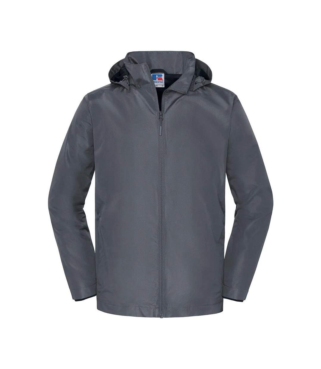 Mens Essential Waterproof Hooded Jacket Iron Grey Russell-1