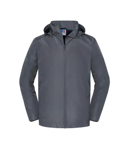 Mens Essential Waterproof Hooded Jacket Iron Grey Russell