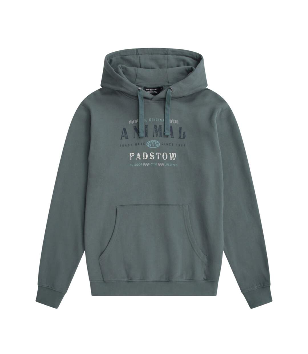 Mens River Padstow Hoodie Green Animal-1