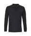 SOLS Unisex Adult Planet Piqué Long-Sleeved Polo Shirt (Black)
