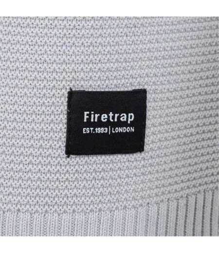 Mens Knitted Crew Neck Jumper Light Grey Firetrap
