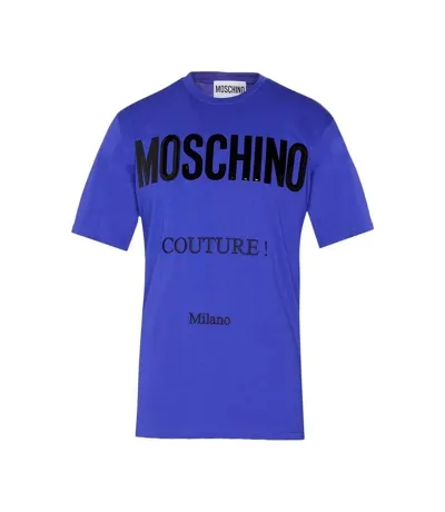 T-shirt Motif/style Brillant Couture Homme Bleu Moschino