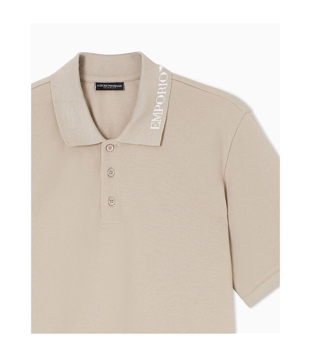 Mens Short-sleeved Polo Shirt Taupe Emporio Armani EA7-4