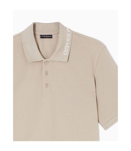 Mens Short-sleeved Polo Shirt Taupe Emporio Armani EA7
