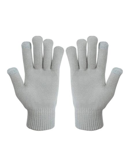 Unisex Adult Knitted Gloves Grey Print Slazenger