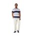 Mens barbados stripe polo shirt ecru Maine