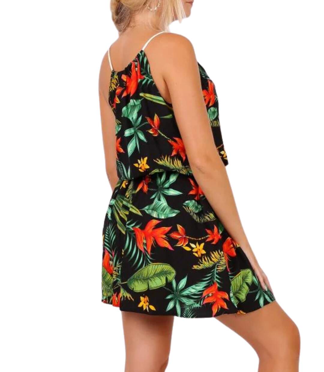 Robe d'été  bretelles fleuries - Chic et décontractée pour profiter du soleil-2