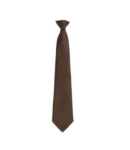 Premier Mens Fashion Colors Work Clip On Tie (Brown) (One Size)