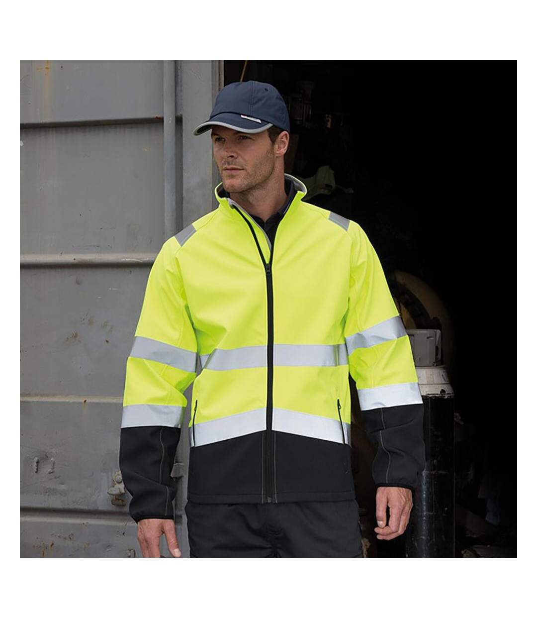 Veste softshell homme jaune fluo / noir SAFE-GUARD by Result-3