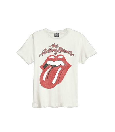 Unisex Adult Vintage Tongue The Rolling Stones T-shirt Vintage White Amplified