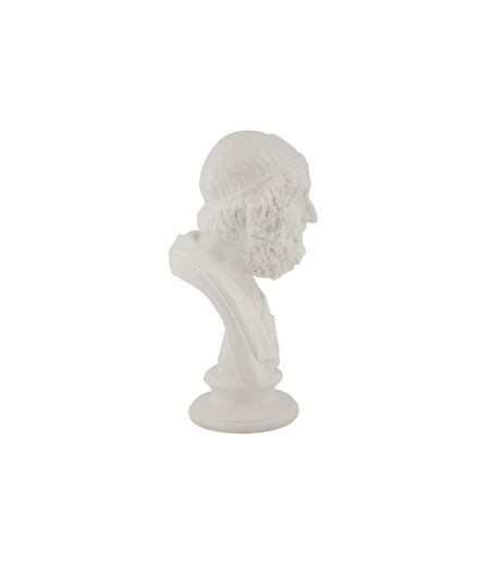 Buste Homme en Résine Sage 25cm Blanc