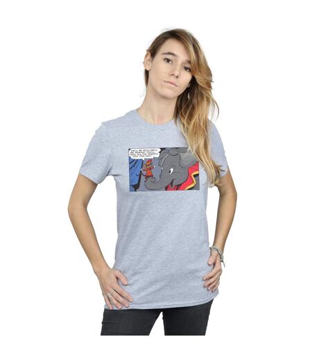 Disney Femme/Ladies Dumbo Rich And Famous Cotton Boyfriend T-Shirt (Gris sportif) - UTBI47965