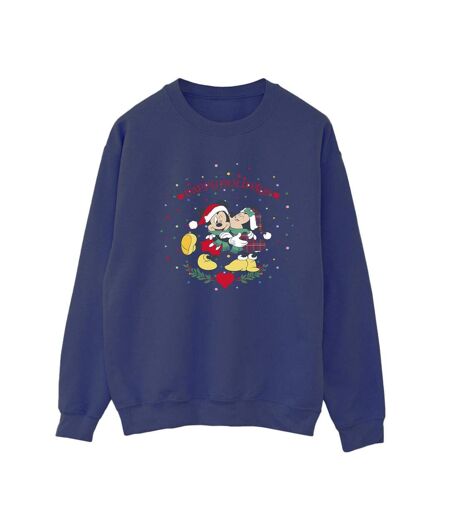 Disney Sweat-shirt de Noël Mickey Mouse Mickey Minnie Womens/Ladies (Bleu marine) - UTBI28888