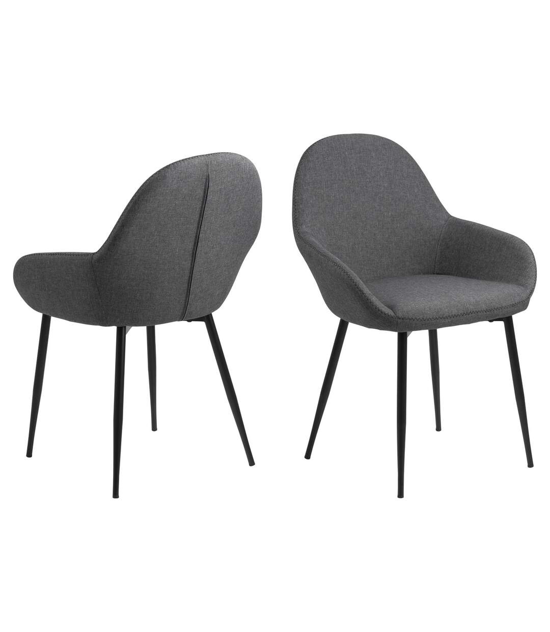 Lot de 2 Chaises de salle à manger Candice avec accoudoirs-1