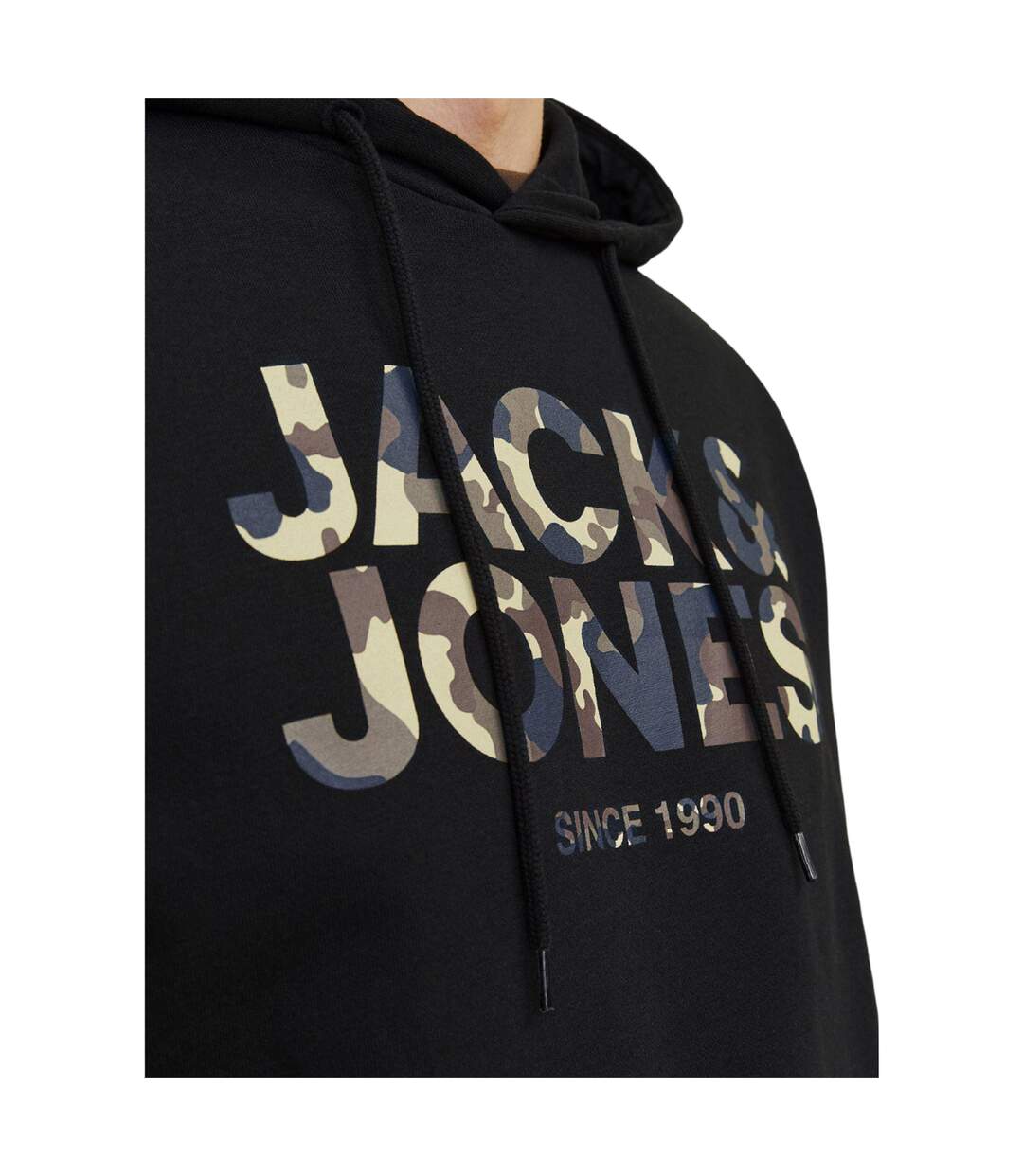 Mens James Hoodie Black Jack And Jones-4