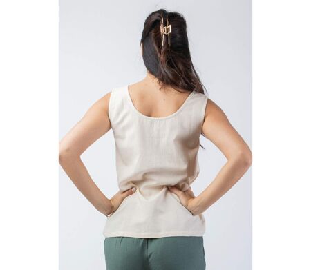Top femme casual chic SABINE beige Coton Du Monde