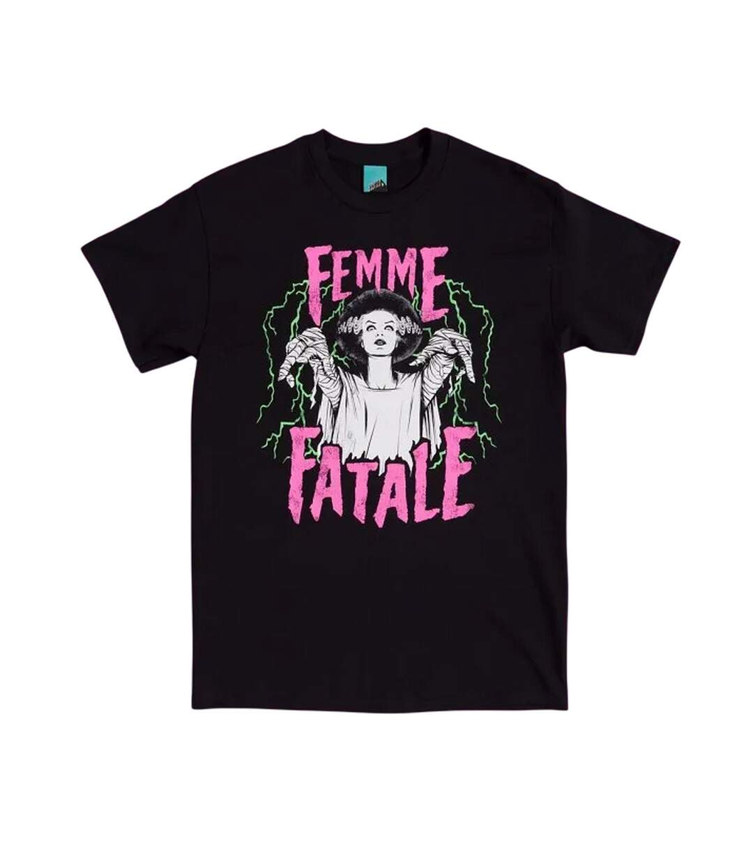 Unisex Adult Femme Fatale T-shirt Black The Bride Of Frankenstein-1
