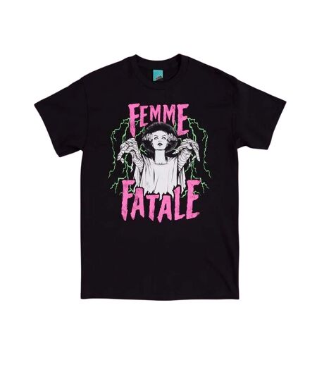 Unisex Adult Femme Fatale T-shirt Black The Bride Of Frankenstein