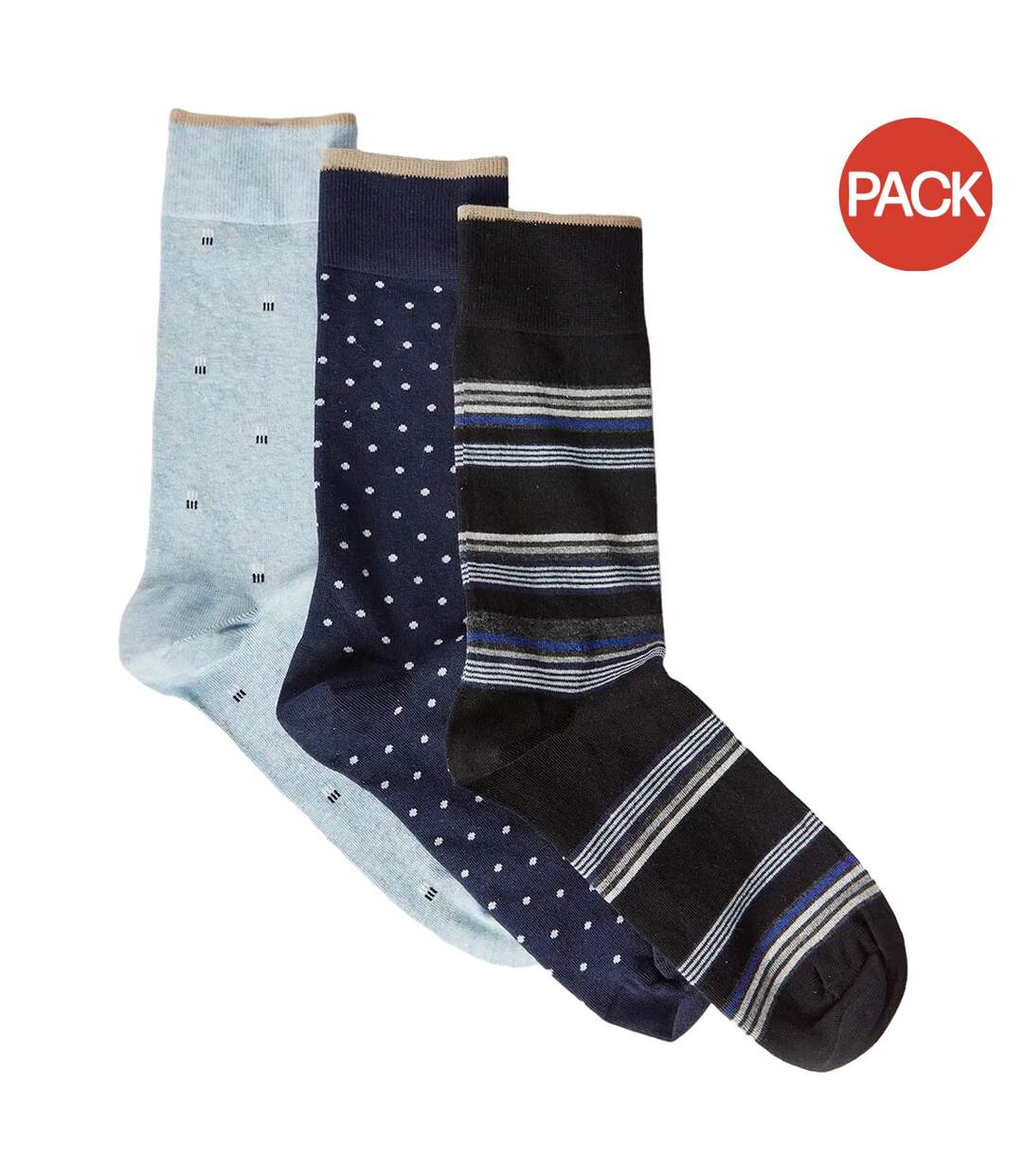 Pack of 3  Mens smart mixed socks  multicoloured Burton-1