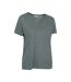 Womens/ladies Slub Linen Blend T-shirt Khaki Green Mountain Warehouse-3