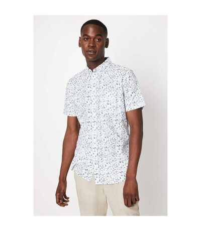 Mens floral short-sleeved shirt grey Maine