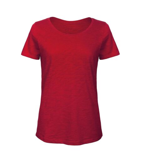 B&C Womens/Ladies Slub Natural T-Shirt (Chic Red) - UTRW9236
