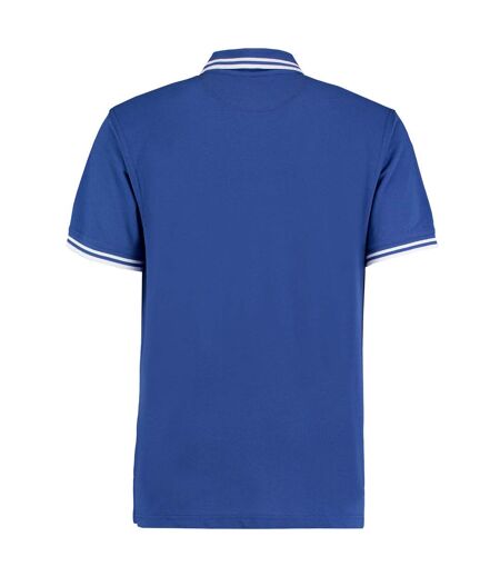 Kustom Kit Mens Tipped Piqué Short Sleeve Polo Shirt (Royal/White)