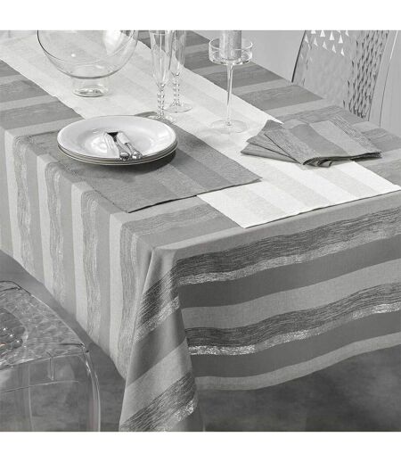 Nappe en Coton Tissée Eldora 140x240cm Gris
